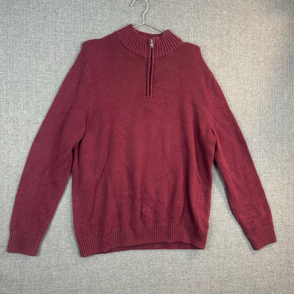 Sonoma Goods For Life XXL Burgundy‎ Knit Half Zip Pullover Sweater